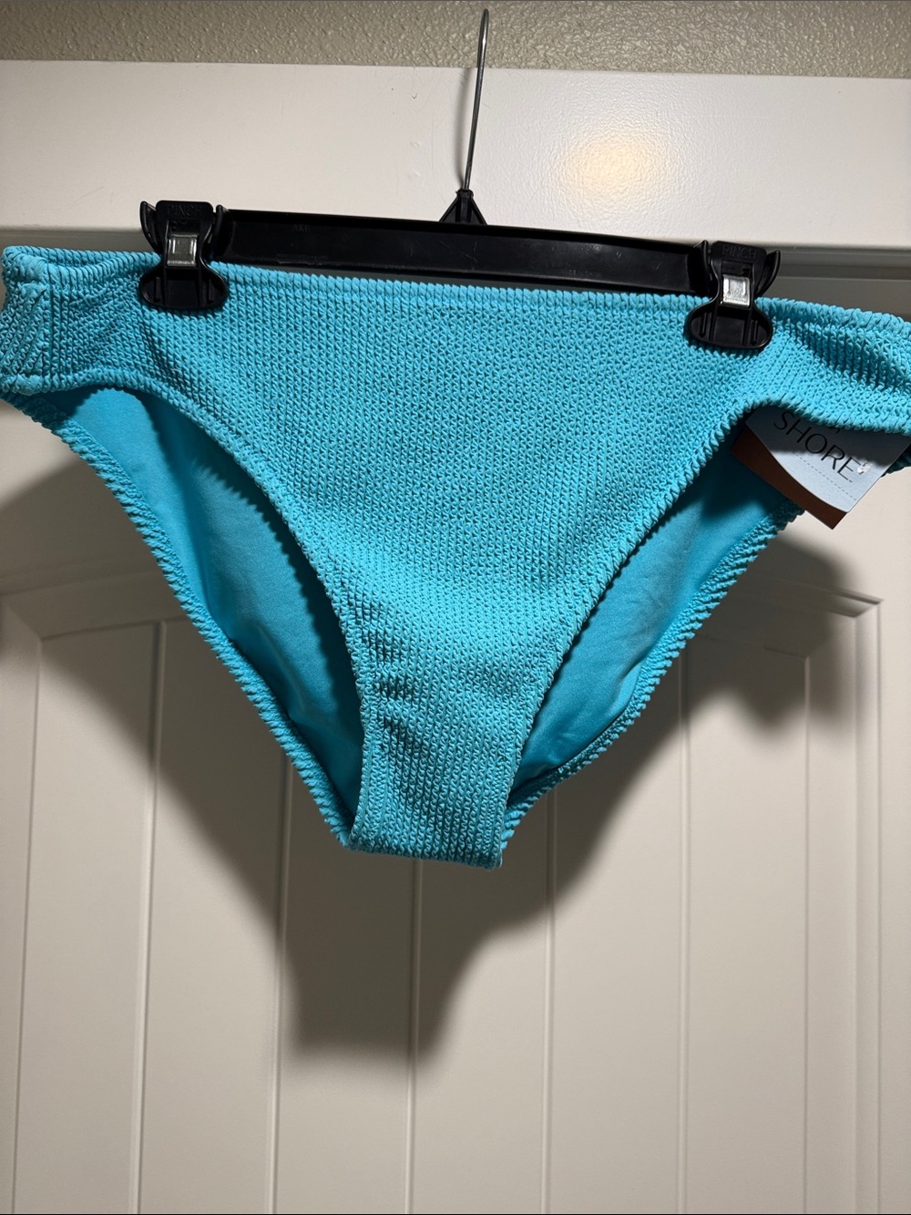 Shade & Shore Bright Turquoise Textured Women’s Bikini Bottoms
